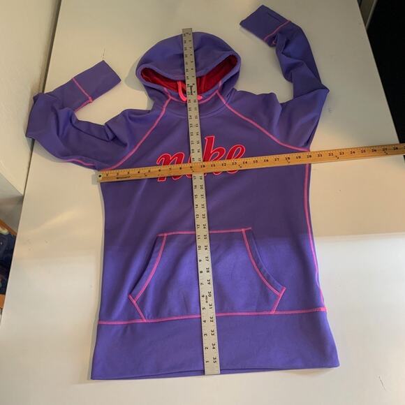 Nike Sweatshirt Women M Medium Therma Fit All Time Fleece Script Hoodie Oversize - Picture 8 of 13